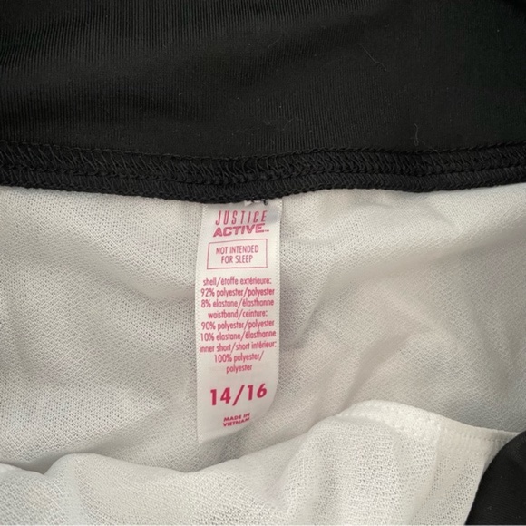 SOLD - Justice Palm Running Short Girls 14/16 Black White NWT - Picture 6 of 6